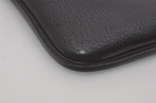 Authentic GUCCI Vintage Clutch Hand Bag Purse Leather Black 7797I