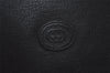 Authentic GUCCI Vintage Clutch Hand Bag Purse Leather Black 7797I