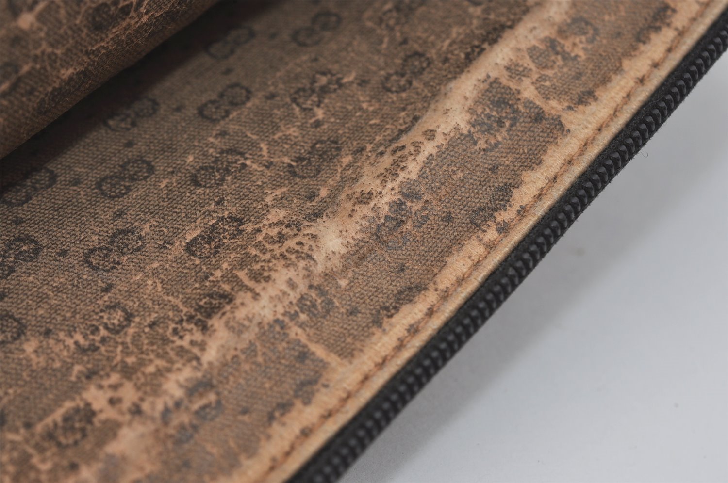 Authentic GUCCI Vintage Clutch Hand Bag Purse Leather Black 7797I