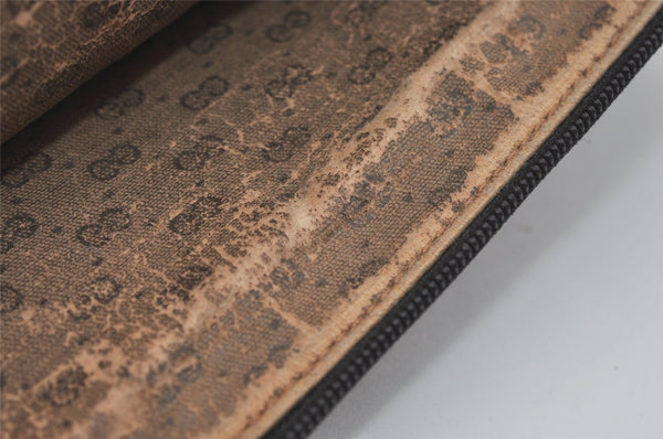 Authentic GUCCI Vintage Clutch Hand Bag Purse Leather Black 7797I