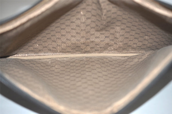 Authentic GUCCI Vintage Clutch Hand Bag Purse Leather Black 7797I