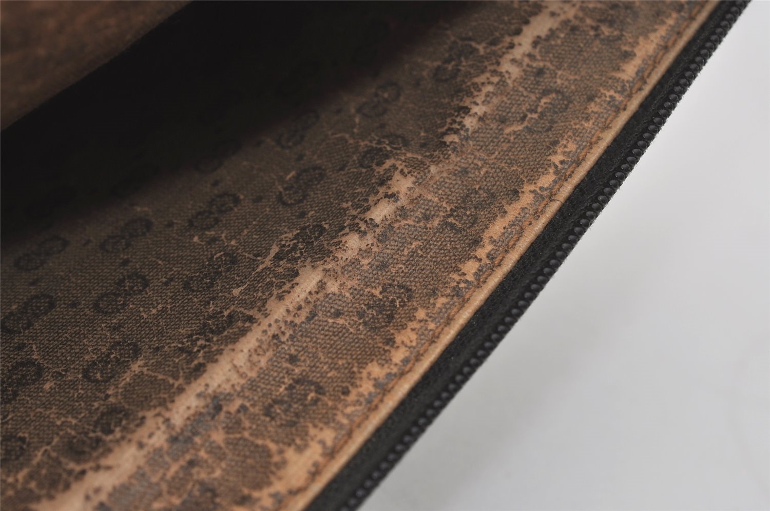 Authentic GUCCI Vintage Clutch Hand Bag Purse Leather Black 7797I