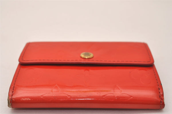 Authentic Louis Vuitton Vernis Ludlow Coin Purse Card Case Red M91090 LV 7798J