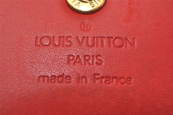 Authentic Louis Vuitton Vernis Ludlow Coin Purse Card Case Red M91090 LV 7798J