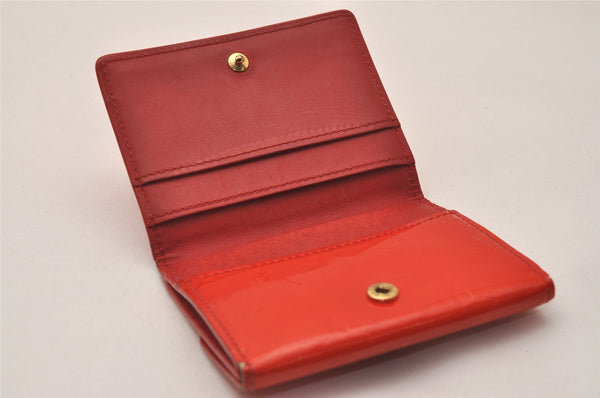 Authentic Louis Vuitton Vernis Ludlow Coin Purse Card Case Red M91090 LV 7798J