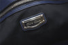 Authentic MIU MIU VITELLO SOFT Leather Shoulder Tote Bag RR1934 Blue Black 7800I