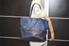 Authentic MIU MIU VITELLO SOFT Leather Shoulder Tote Bag RR1934 Blue Black 7800I
