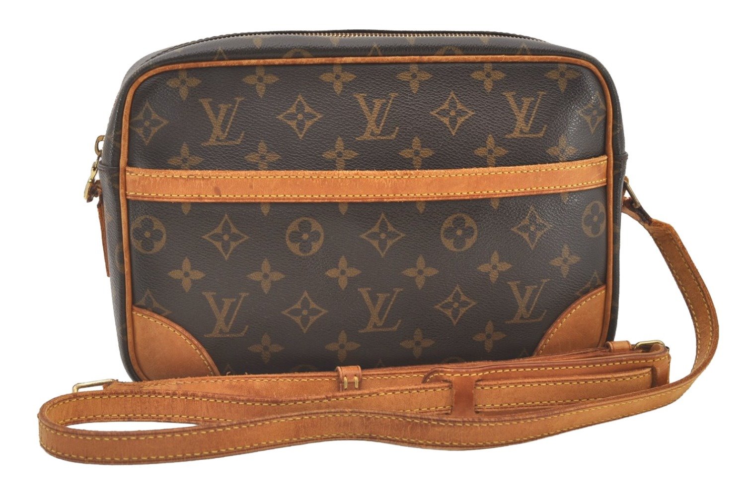 Auth Louis Vuitton Monogram Trocadero 27 Shoulder Cross Bag M51274 LV Junk 7801J