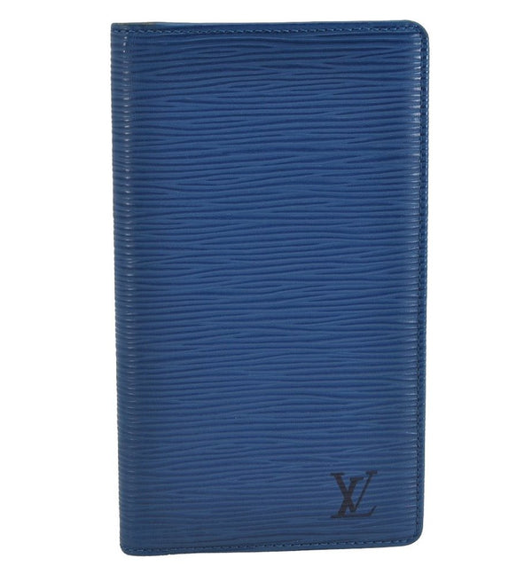 Authentic Louis Vuitton Epi Agenda Posh Notebook Cover Blue R20525 LV 7802J