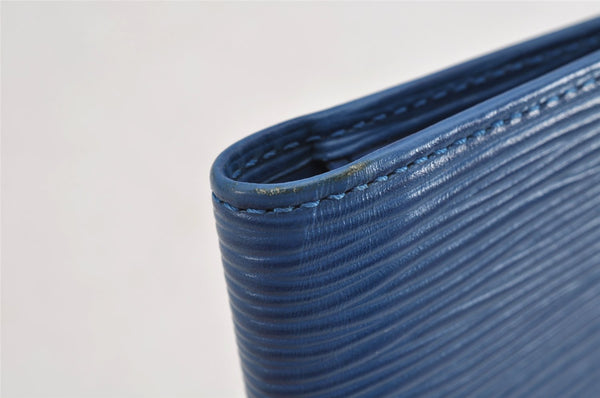 Authentic Louis Vuitton Epi Agenda Posh Notebook Cover Blue R20525 LV 7802J