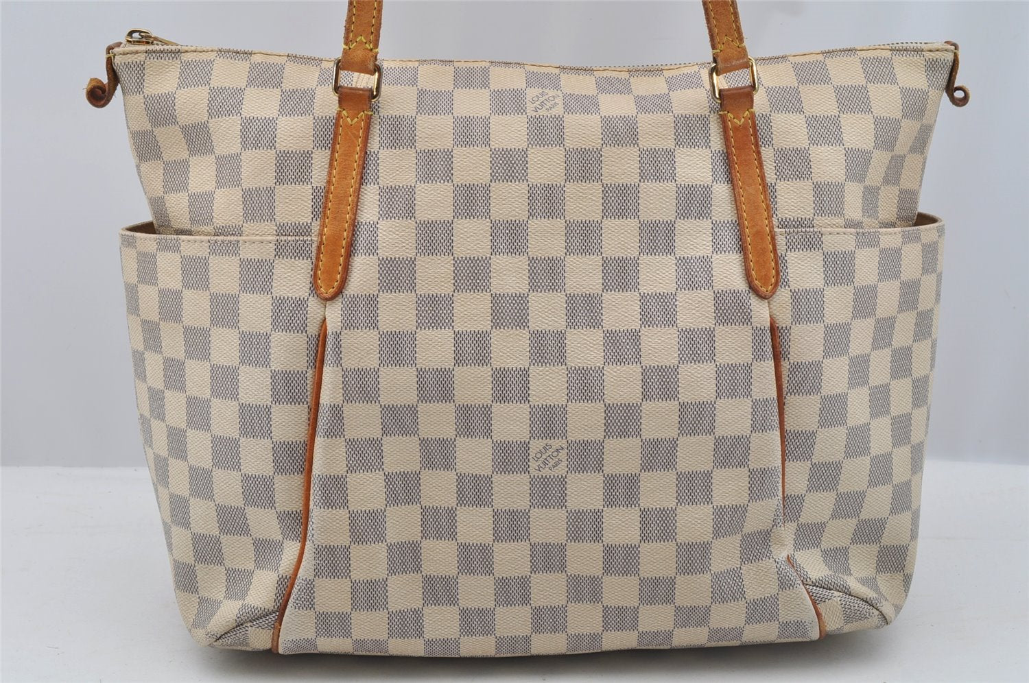 Authentic Louis Vuitton Damier Azur Totally MM Tote Bag N51262 LV Junk 7803I