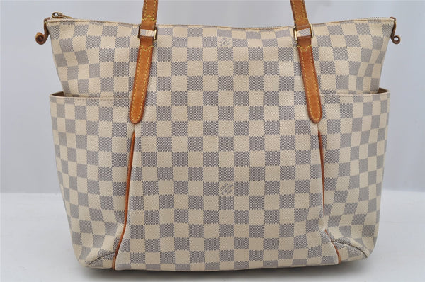 Authentic Louis Vuitton Damier Azur Totally MM Tote Bag N51262 LV Junk 7803I