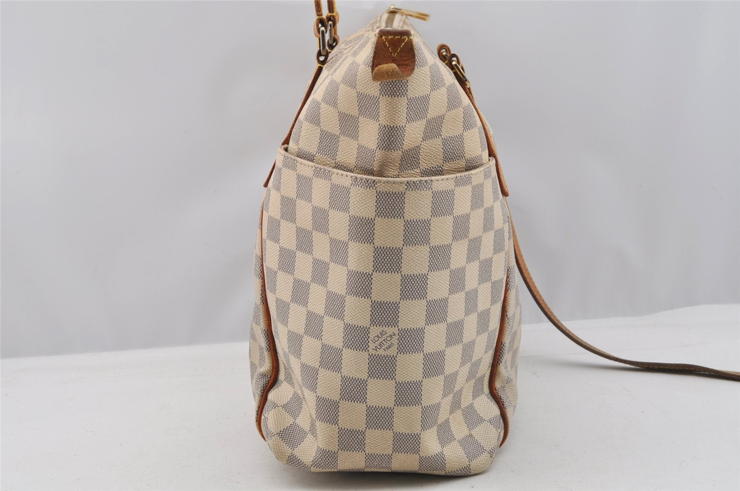 Authentic Louis Vuitton Damier Azur Totally MM Tote Bag N51262 LV Junk 7803I