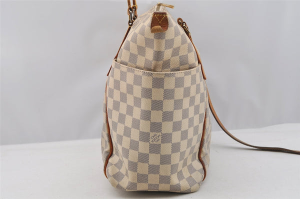 Authentic Louis Vuitton Damier Azur Totally MM Tote Bag N51262 LV Junk 7803I