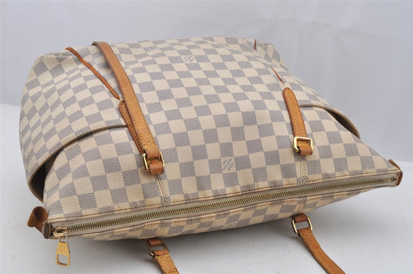 Authentic Louis Vuitton Damier Azur Totally MM Tote Bag N51262 LV Junk 7803I