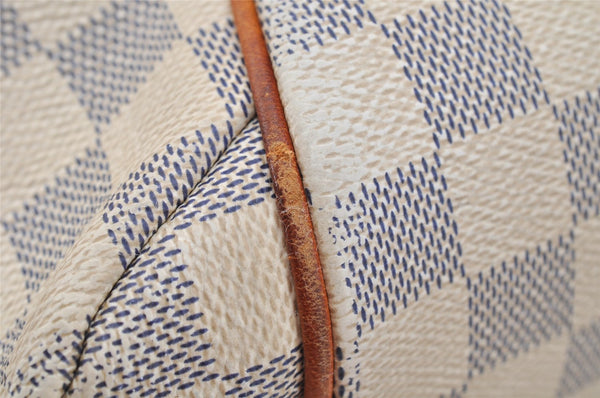 Authentic Louis Vuitton Damier Azur Totally MM Tote Bag N51262 LV Junk 7803I