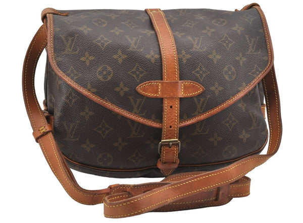Authentic Louis Vuitton Monogram Saumur 30 Shoulder Cross Bag M42256 LV 7804I