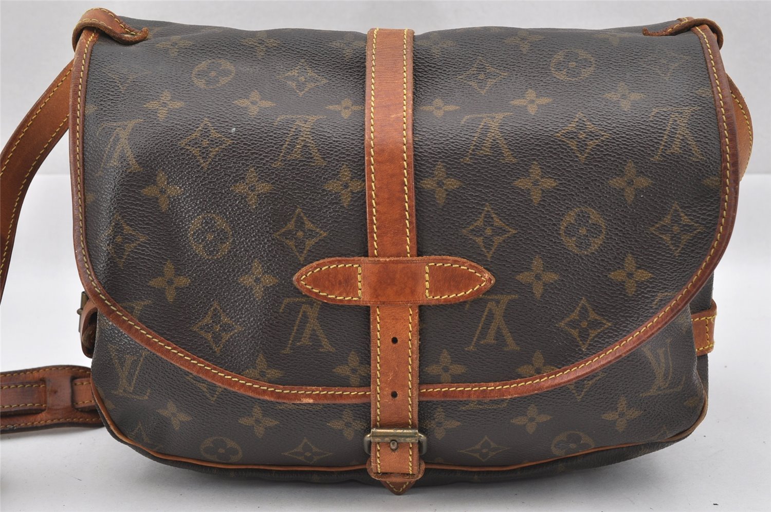 Authentic Louis Vuitton Monogram Saumur 30 Shoulder Cross Bag M42256 LV 7804I