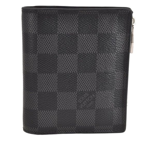 Authentic Louis Vuitton Damier Graphite Portefeuille Smart N64021 Wallet 7806J