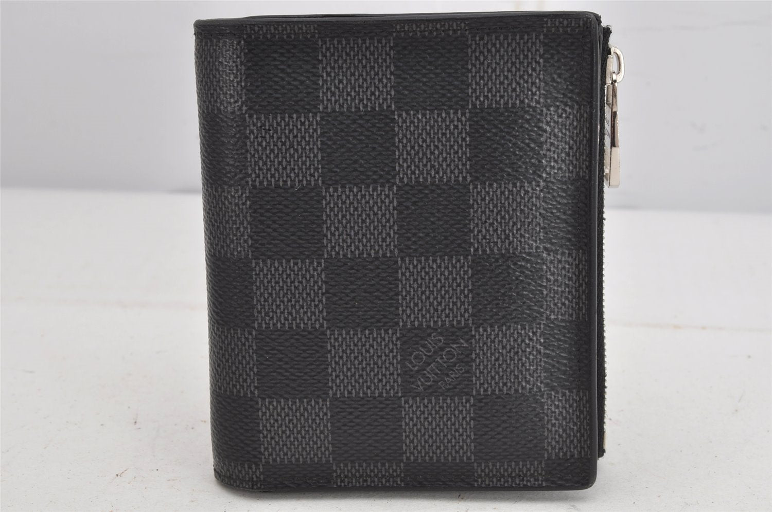 Authentic Louis Vuitton Damier Graphite Portefeuille Smart N64021 Wallet 7806J