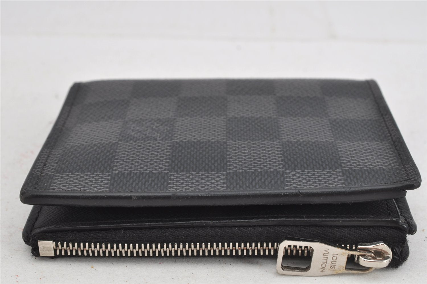 Authentic Louis Vuitton Damier Graphite Portefeuille Smart N64021 Wallet 7806J