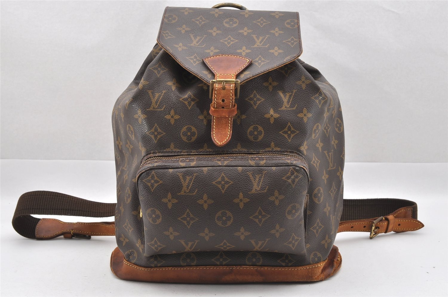 Authentic Louis Vuitton Monogram Montsouris GM Backpack M51135 LV Junk 7808I