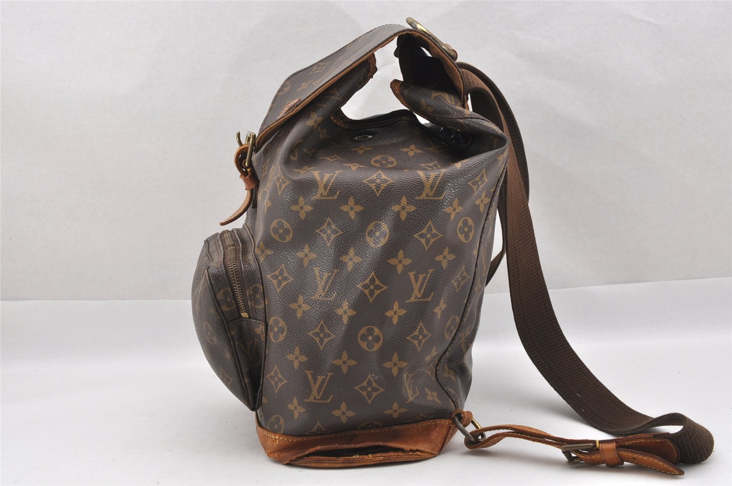 Authentic Louis Vuitton Monogram Montsouris GM Backpack M51135 LV Junk 7808I