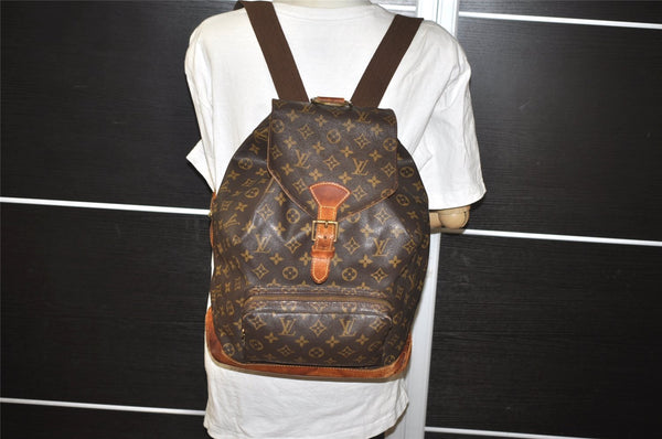 Authentic Louis Vuitton Monogram Montsouris GM Backpack M51135 LV Junk 7808I