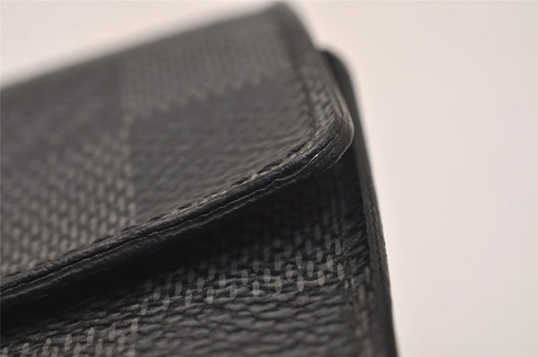 Authentic Louis Vuitton Damier Graphite Multicles 6 Key Case M62662 LV 7808J