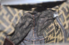 Authentic FENDI Vintage Zucca Shoulder Tote Bag Purse Nylon Leather Brown 7809I