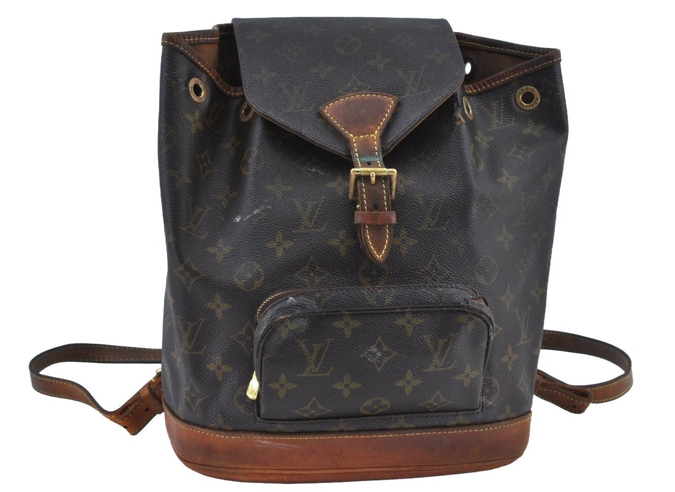 Authentic Louis Vuitton Monogram Montsouris MM Backpack M51136 LV 7810H