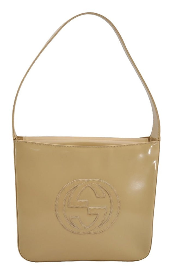 Authentic GUCCI SOHO Vintage Shoulder Bag Purse Enamel White Junk 7810I