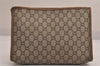 Authentic GUCCI GG Plus Clutch Hand Bag Purse PVC Leather Brown Junk 7810M