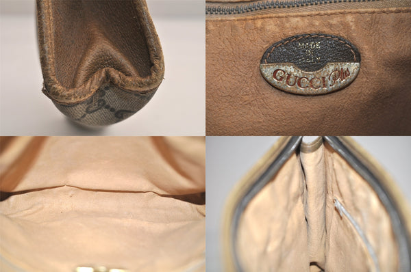 Authentic GUCCI GG Plus Clutch Hand Bag Purse PVC Leather Brown Junk 7810M