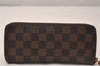 Authentic Louis Vuitton Damier Portefeuille Clemence Wallet Red N60534 LV 7811J