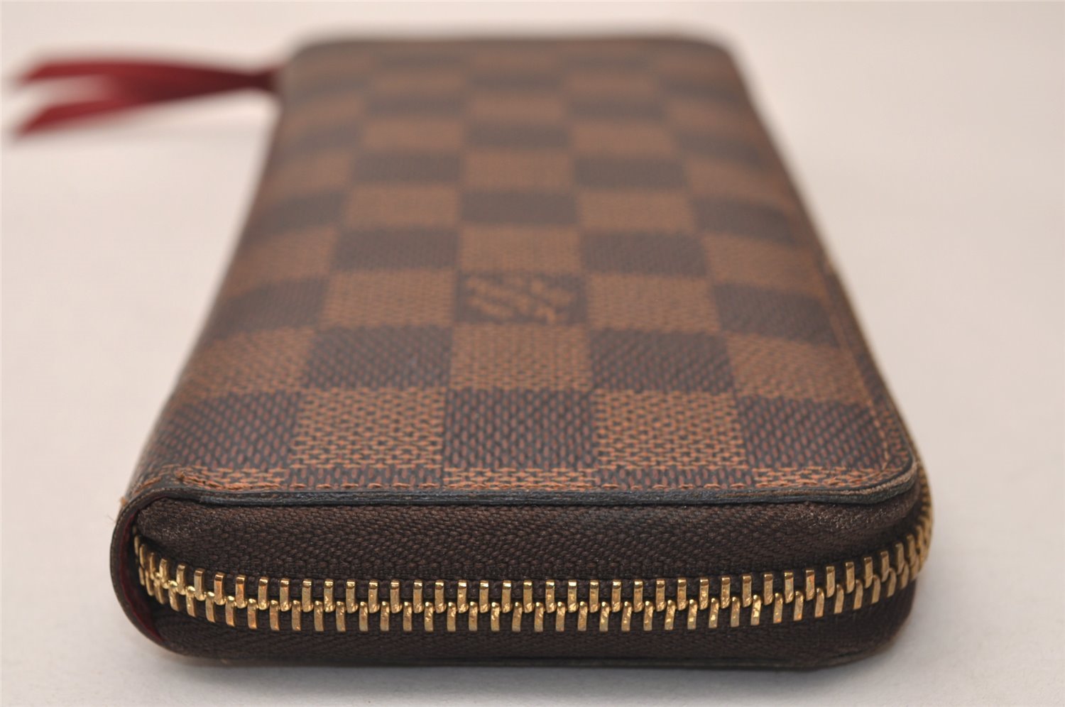 Authentic Louis Vuitton Damier Portefeuille Clemence Wallet Red N60534 LV 7811J