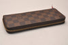 Authentic Louis Vuitton Damier Portefeuille Clemence Wallet Red N60534 LV 7811J