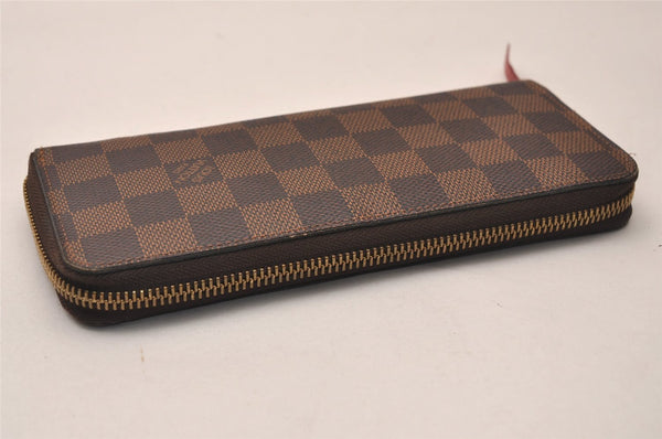 Authentic Louis Vuitton Damier Portefeuille Clemence Wallet Red N60534 LV 7811J