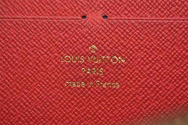 Authentic Louis Vuitton Damier Portefeuille Clemence Wallet Red N60534 LV 7811J