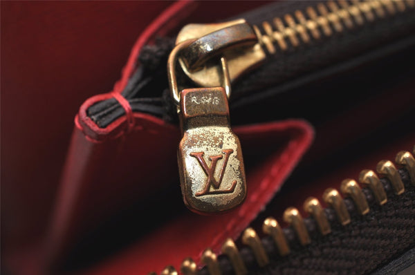 Authentic Louis Vuitton Damier Portefeuille Clemence Wallet Red N60534 LV 7811J