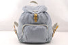 Authentic PRADA Vela Nylon Tessuto Enamel Backpack B4650 Light Blue 7812I