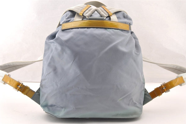 Authentic PRADA Vela Nylon Tessuto Enamel Backpack B4650 Light Blue 7812I