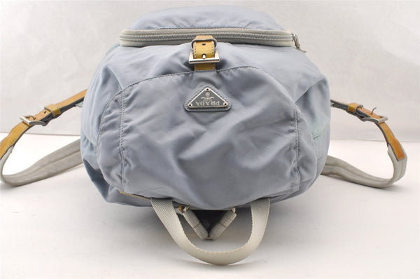 Authentic PRADA Vela Nylon Tessuto Enamel Backpack B4650 Light Blue 7812I