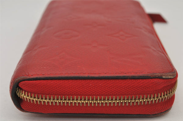 Authentic Louis Vuitton Monogram Empreinte Zippy Wallet Red M60547 LV 7812J