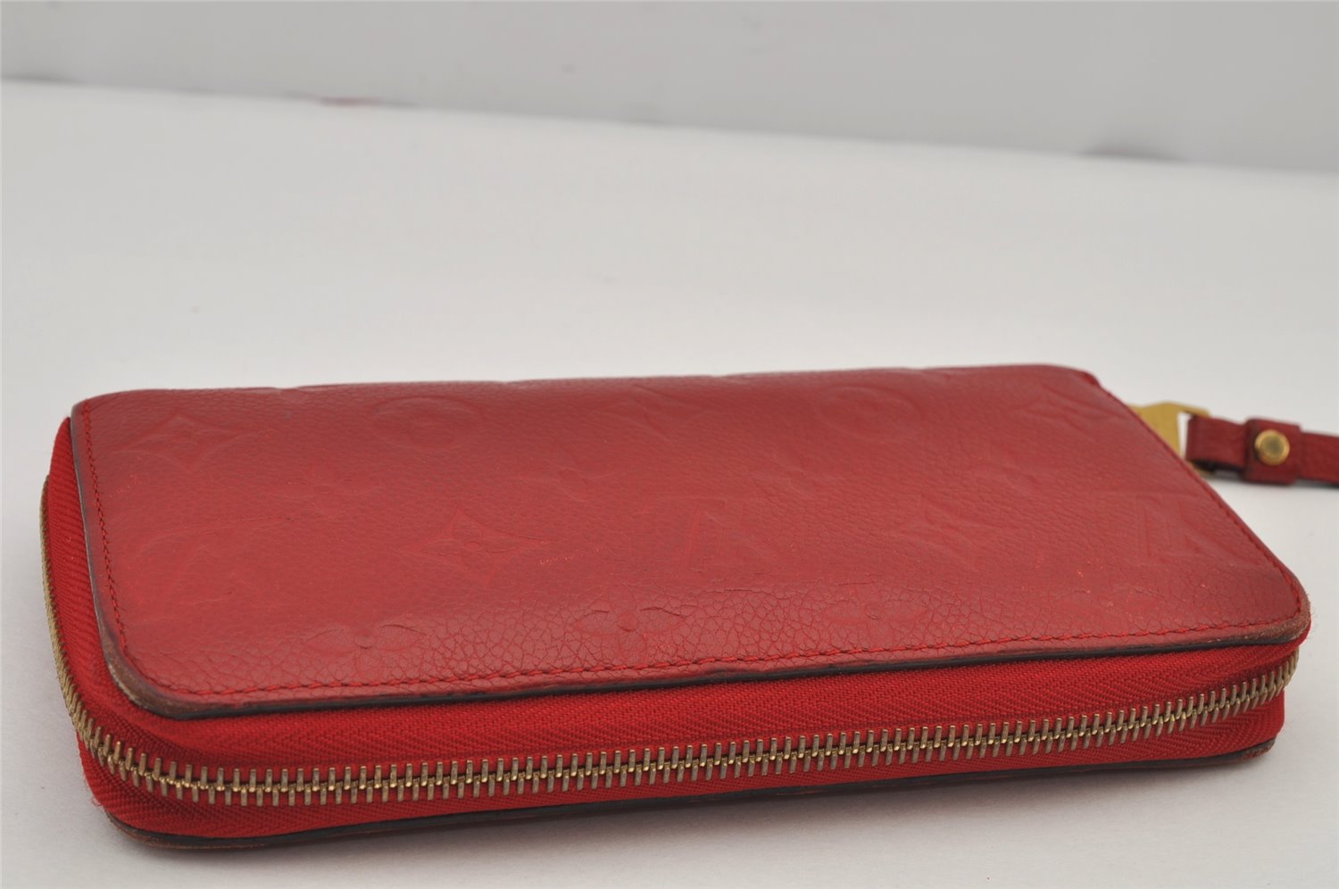 Authentic Louis Vuitton Monogram Empreinte Zippy Wallet Red M60547 LV 7812J