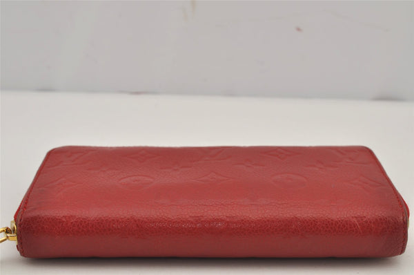 Authentic Louis Vuitton Monogram Empreinte Zippy Wallet Red M60547 LV 7812J