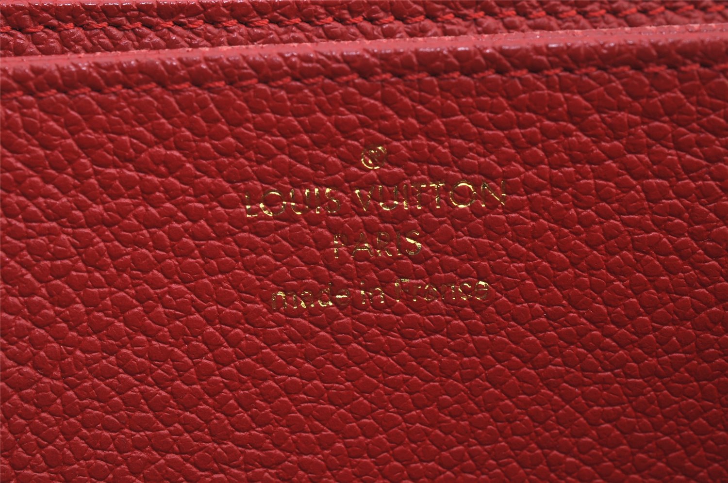 Authentic Louis Vuitton Monogram Empreinte Zippy Wallet Red M60547 LV 7812J