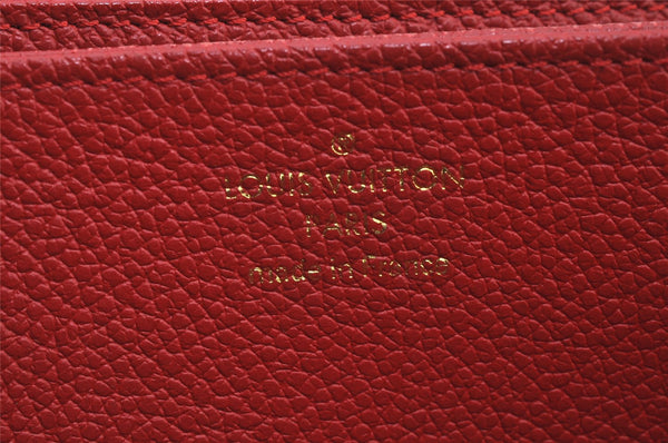 Authentic Louis Vuitton Monogram Empreinte Zippy Wallet Red M60547 LV 7812J