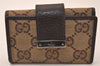 Authentic GUCCI 6 Hooks Key Case Holder GG Canvas Leather 118101 Brown 7814J