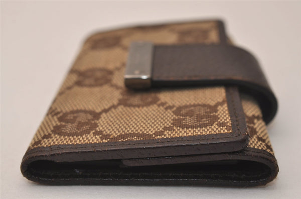 Authentic GUCCI 6 Hooks Key Case Holder GG Canvas Leather 118101 Brown 7814J